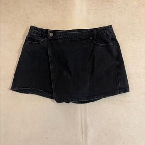 Black Denim Skort